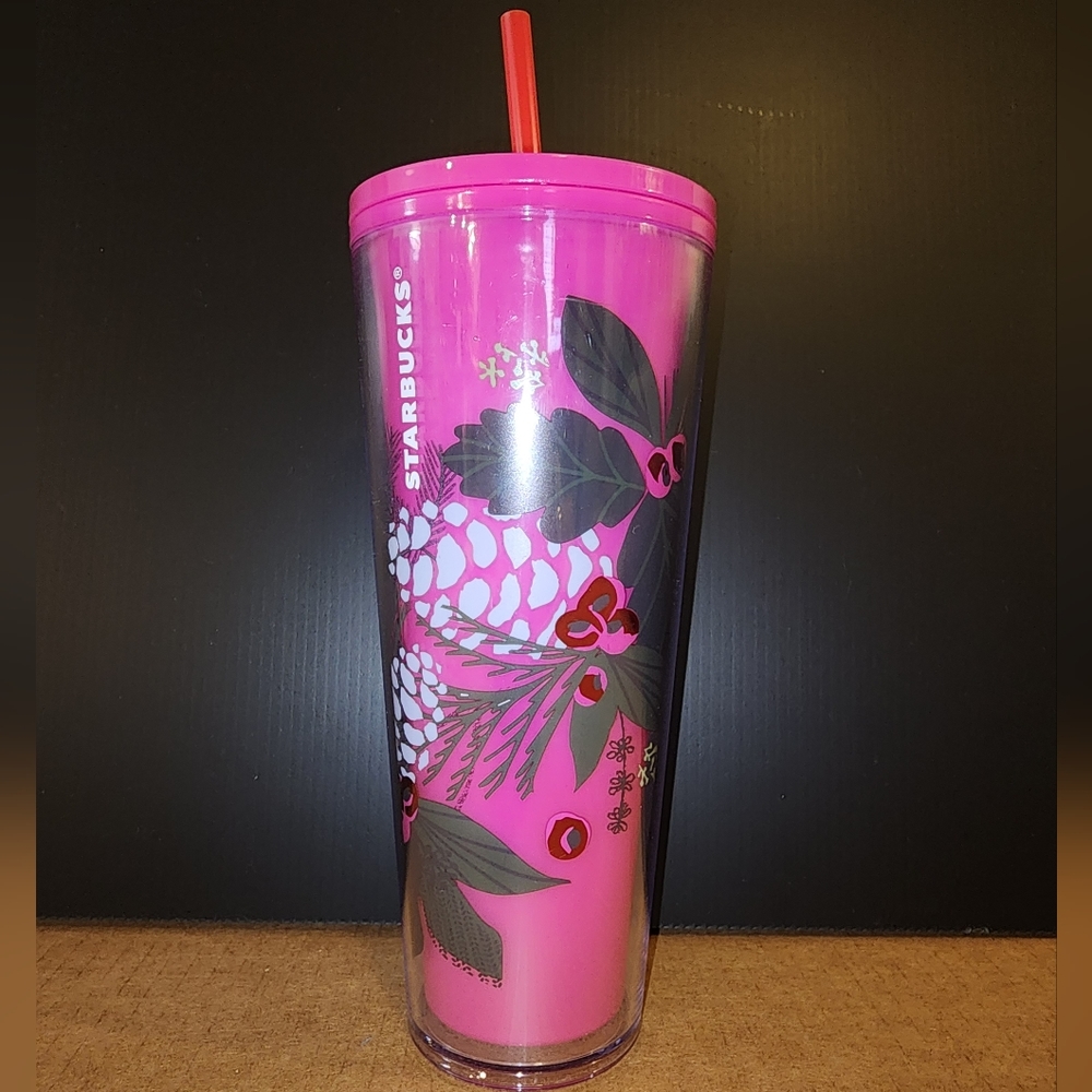 Starbucks Christmas 2021 Pink Pinecone 24oz Tumbler with Color Change